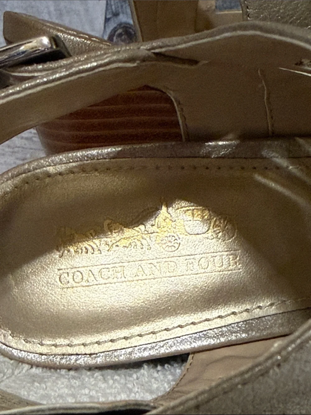 Coach Metallic Gold Strappy Heels